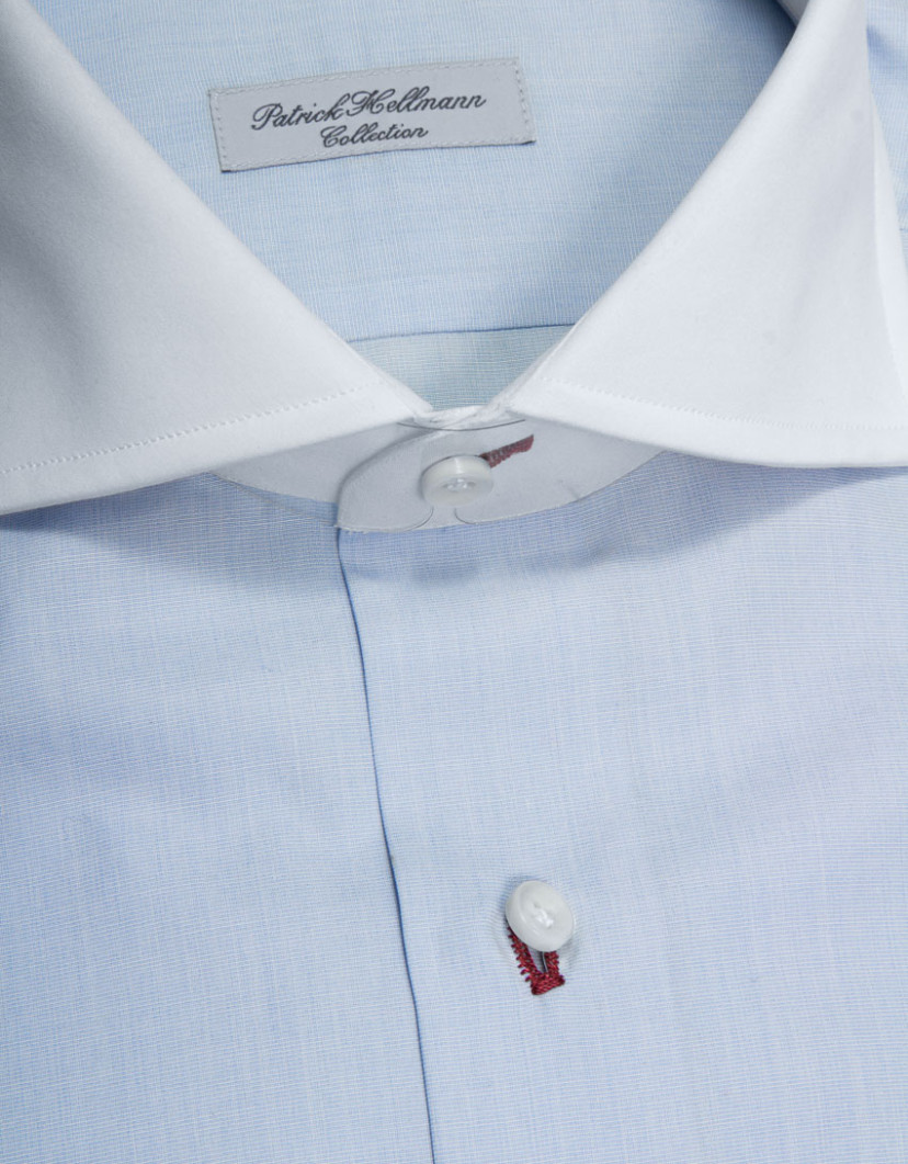 Patrick Hellmann Collection Light Blue Shirt With White Collar image